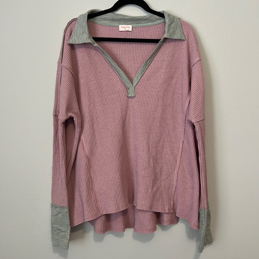 Hailey & Co pink long sleeve shirt